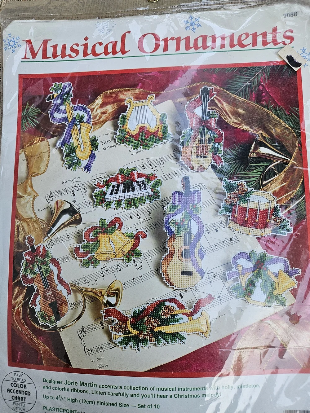 Musical Instruments Ornaments Kit Sealed Vintage Christmas Craft Supply